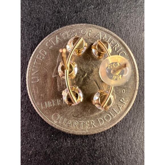 10k Yellow Gold CZ Earrings 2.45ctw - Picture 12 of 14